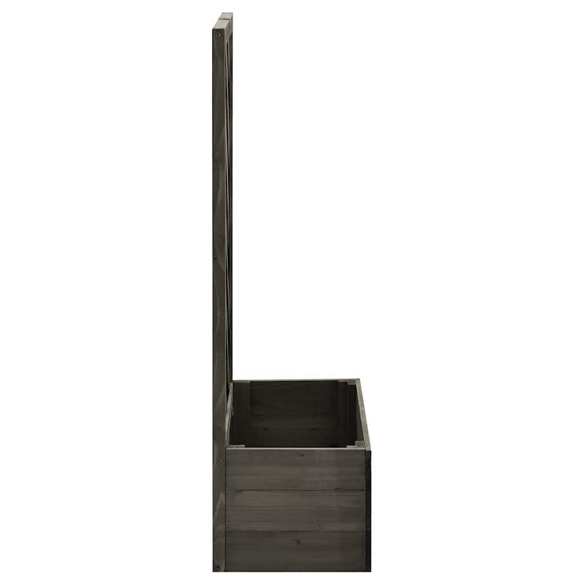 GARTEN-SPALIER mit Blumenkasten Grau 50x25x90 cm Tannenholz - Grau, Holz (50/90/25cm)