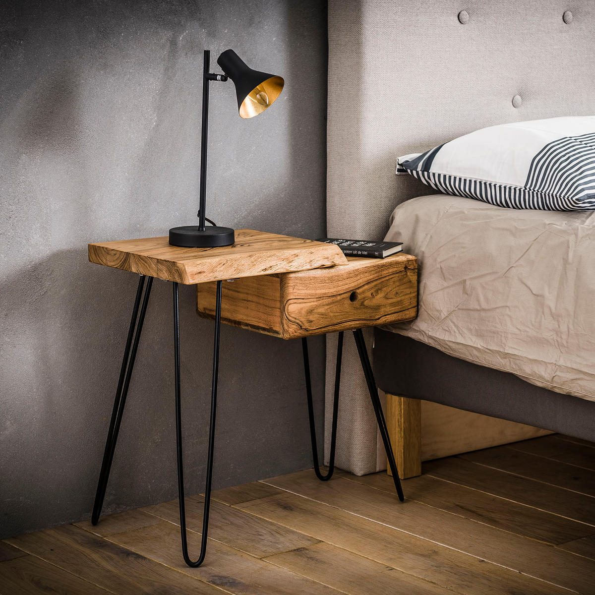 NACHTTISCH Edge L Braun 60/32/59 cm - Braun, Holz (32/59/60cm) - Hoyz Collection