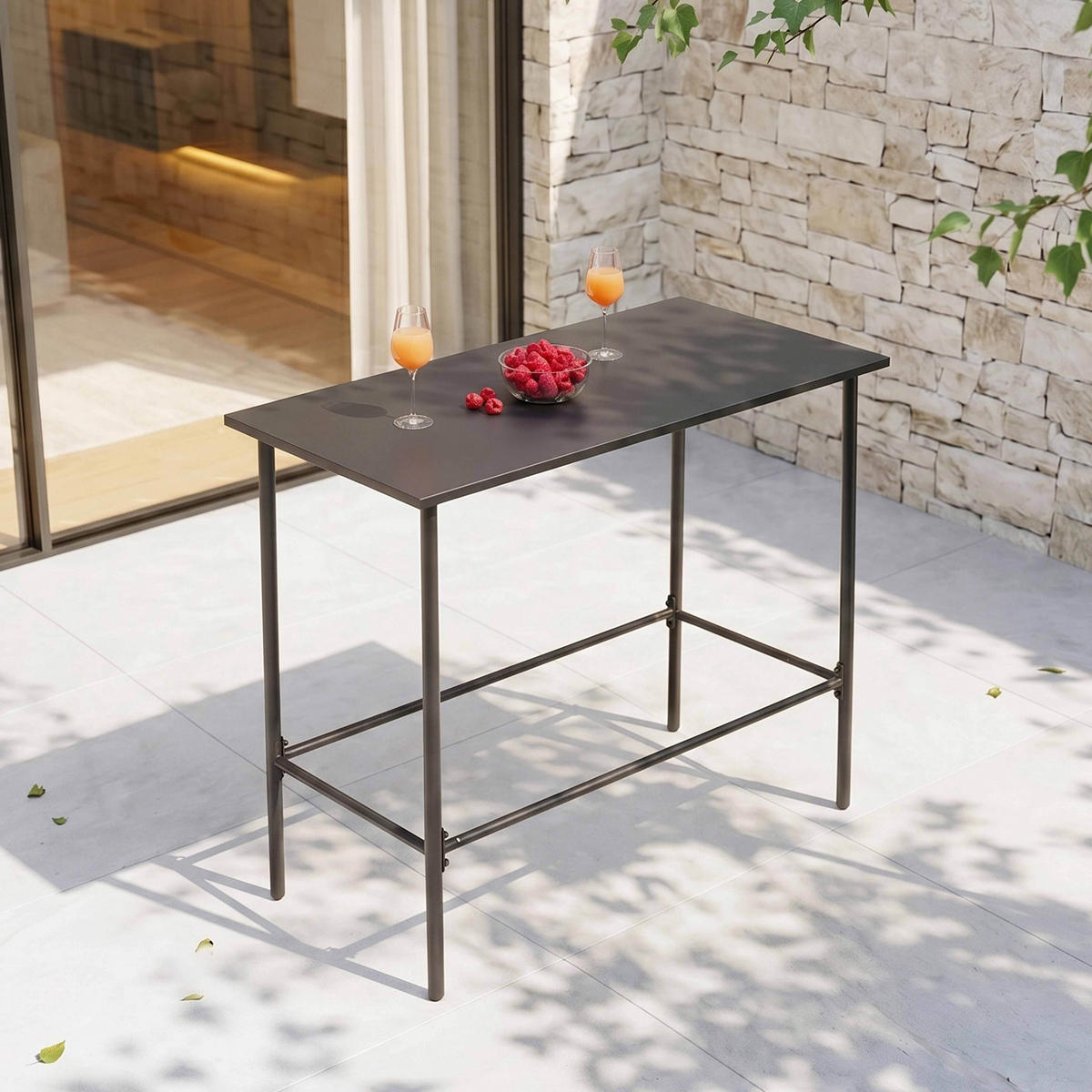 BARTISCH, Grau - Grau, Metall (120/60/105cm) - Oviala