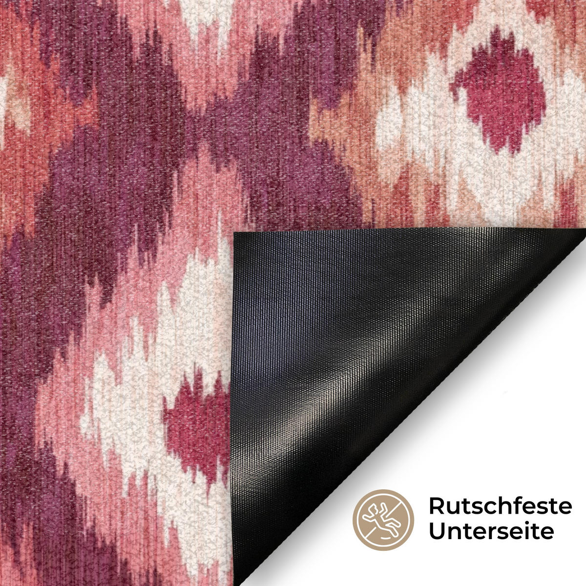 FUSSMATTE Diamantformen - Rosa - Muster - Textur 60x40 cm - Beere, Kunststoff (60/0.4cm) - MuchoWow