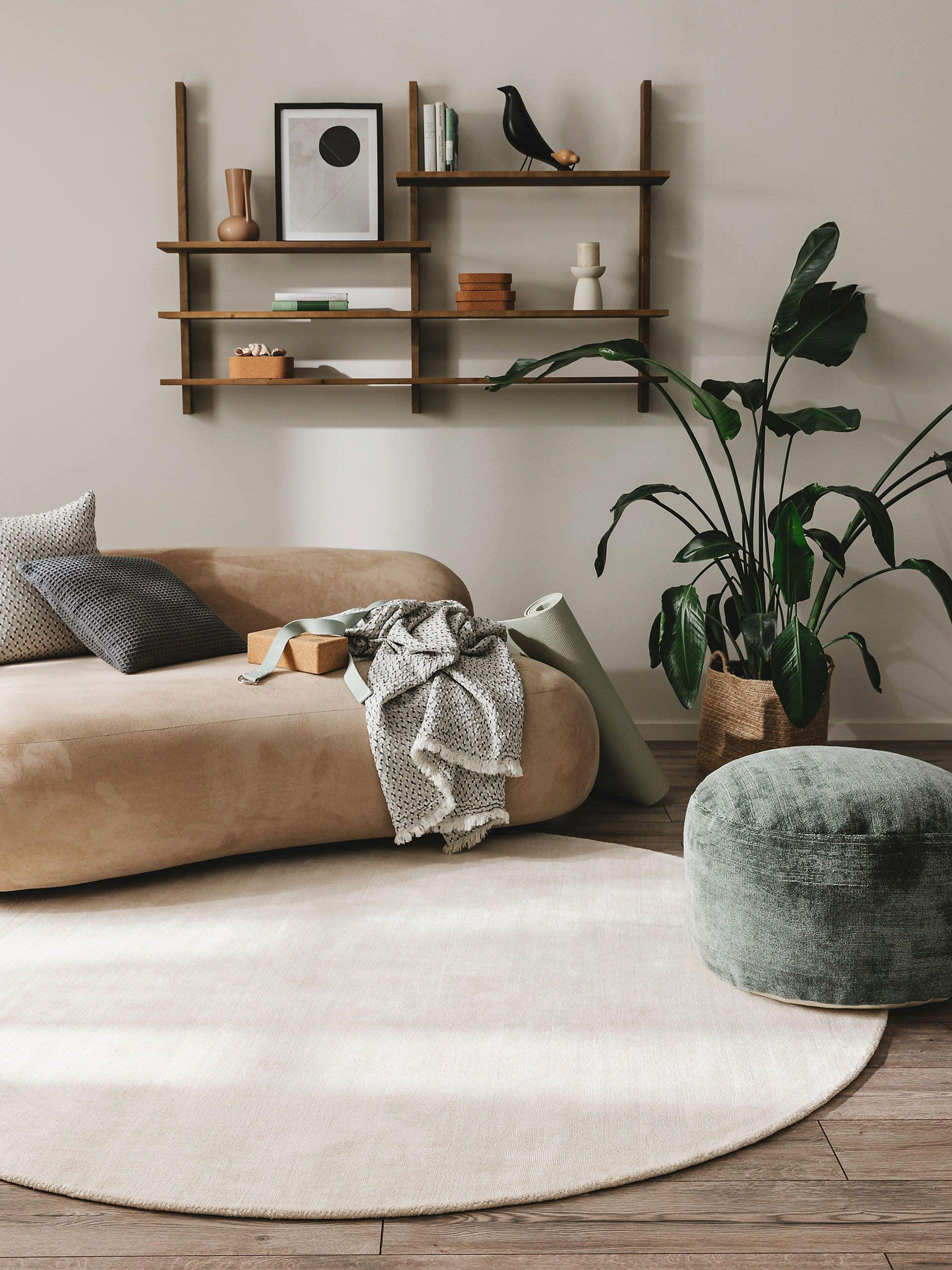 VISKOSETEPPICH rund Nova Cream ø 200 cm rund - Creme, Textil (200/200cm) - benuta Pure