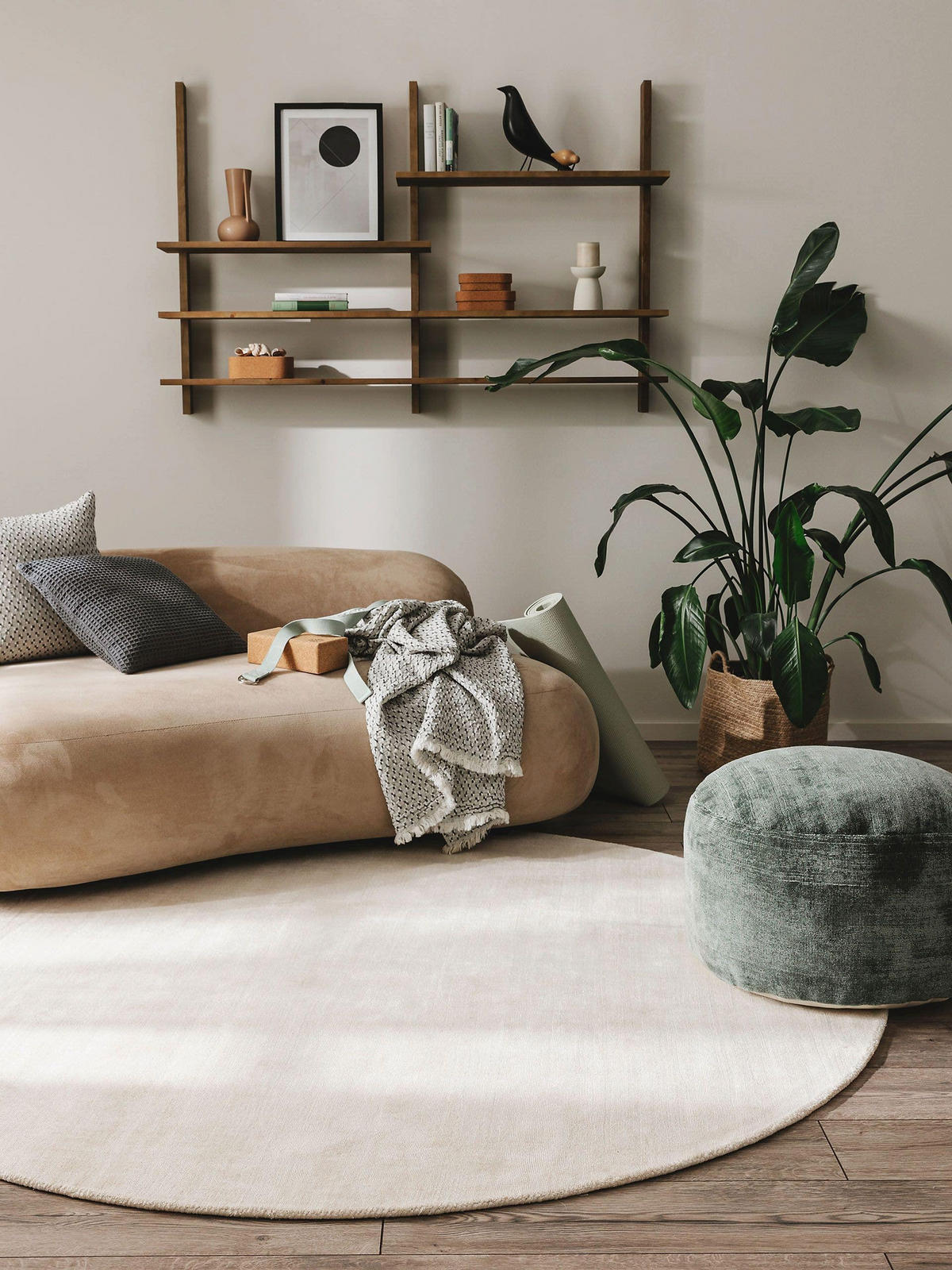 VISKOSETEPPICH rund Nova Cream ø 160 cm rund - Creme, Textil (160/160cm) - benuta Pure