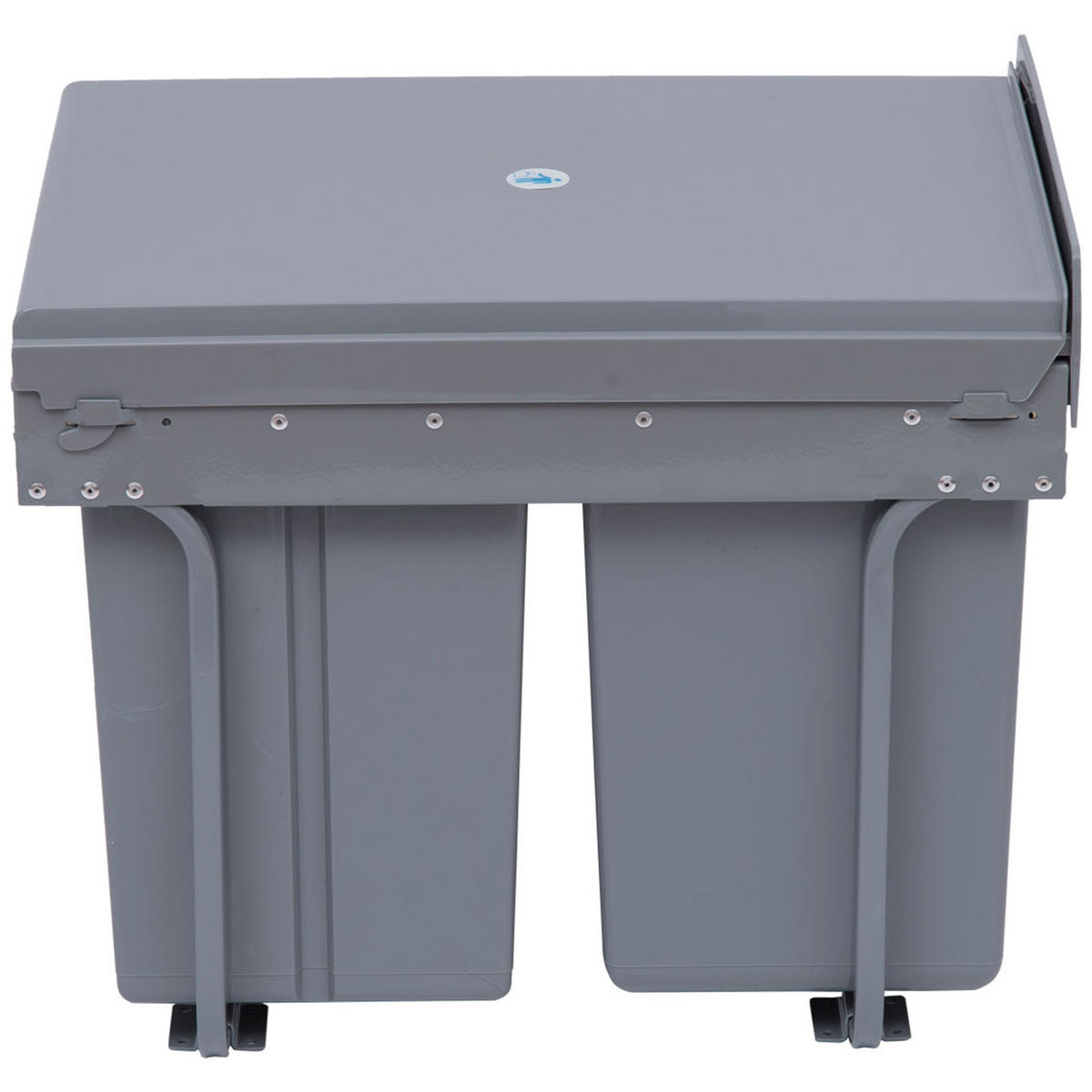 MÜLLEIMER DE-08953 3 Fächer (10+10+20 L), ausziehbar, Soft-Close Grau - Grau, Kunststoff (34.2/41.8/48cm) - ComfortXL