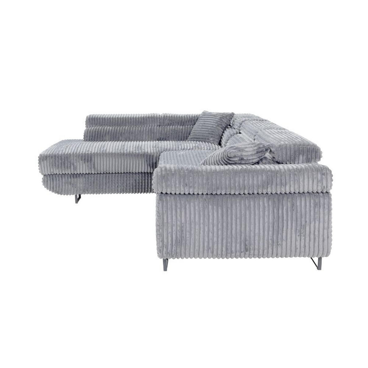 ECKSCHLAFSOFA Luis L, mit Schlaffunktion und Bettkasten – praktisch und bequem, Links, Grau - Schwarz/Grau, Textil (275/205cm) - AN-Moebel 4u