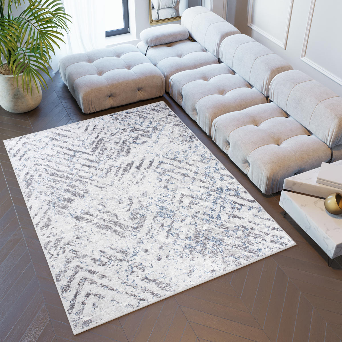 TEPPICH SKY Hellgrau 200/300 cm - Hellgrau, Kunststoff (200/300cm) - Tapiso