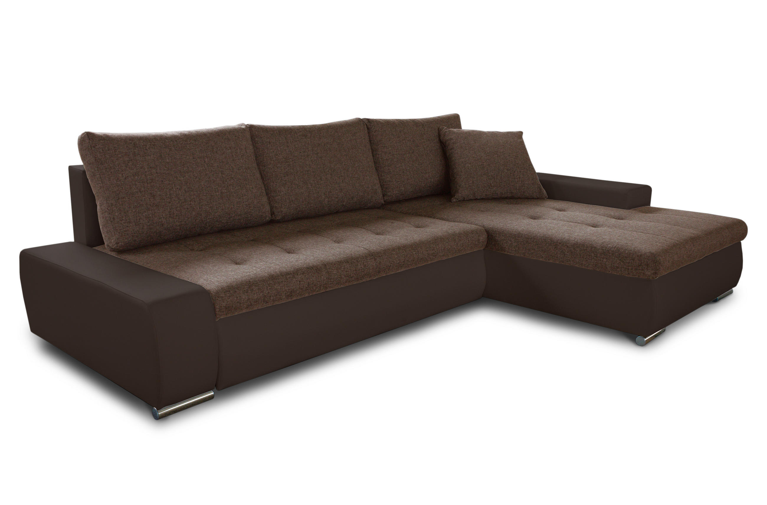 ECKSOFA Faris, Seite: Rechts - Braun, Holz/Textil (266/184cm) - Sofnet