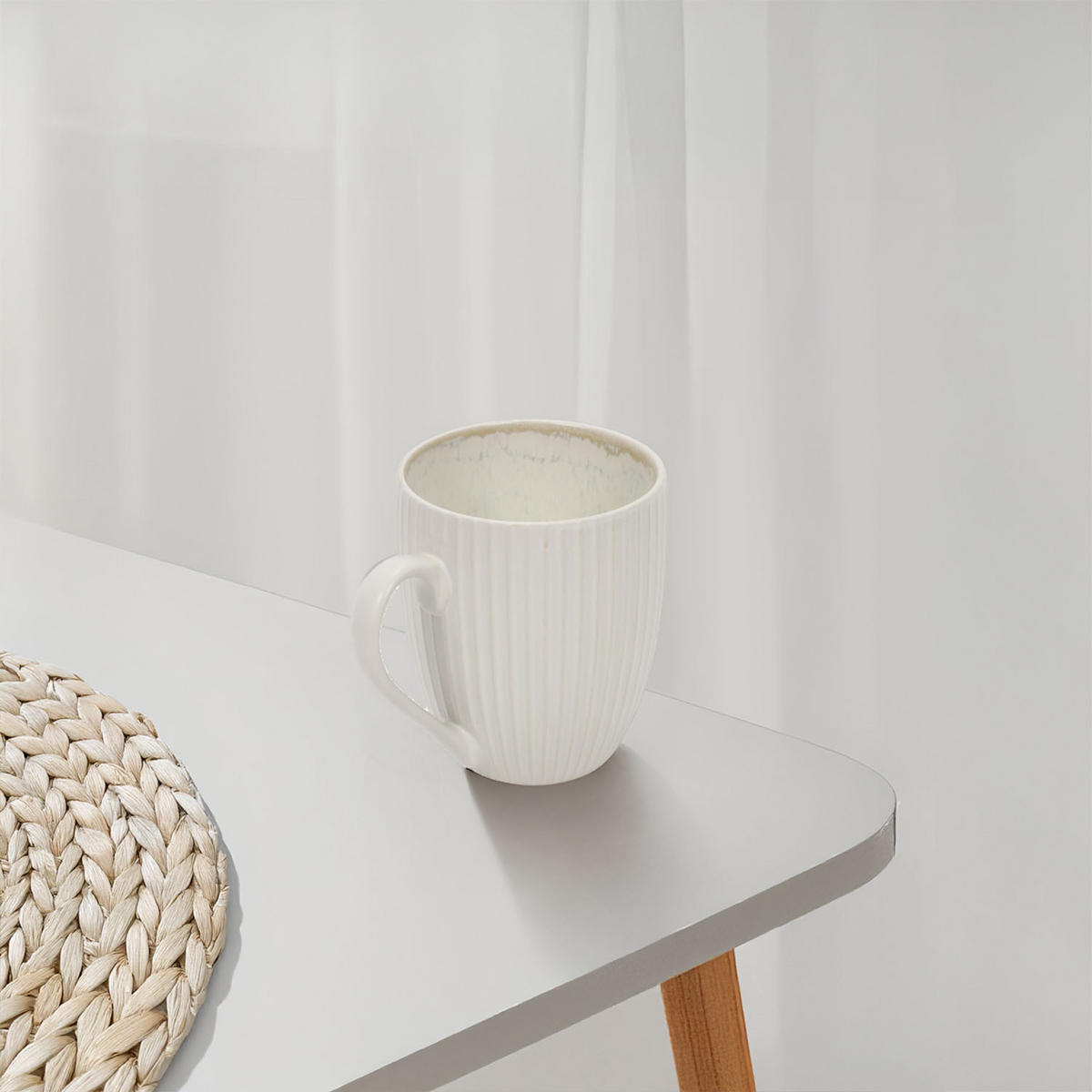 TASSE für Kaffee oder Tee Essence Grau 400 ml 9,5/9,5/10,5 cm - Grau, Keramik (0.4L) - Siaki