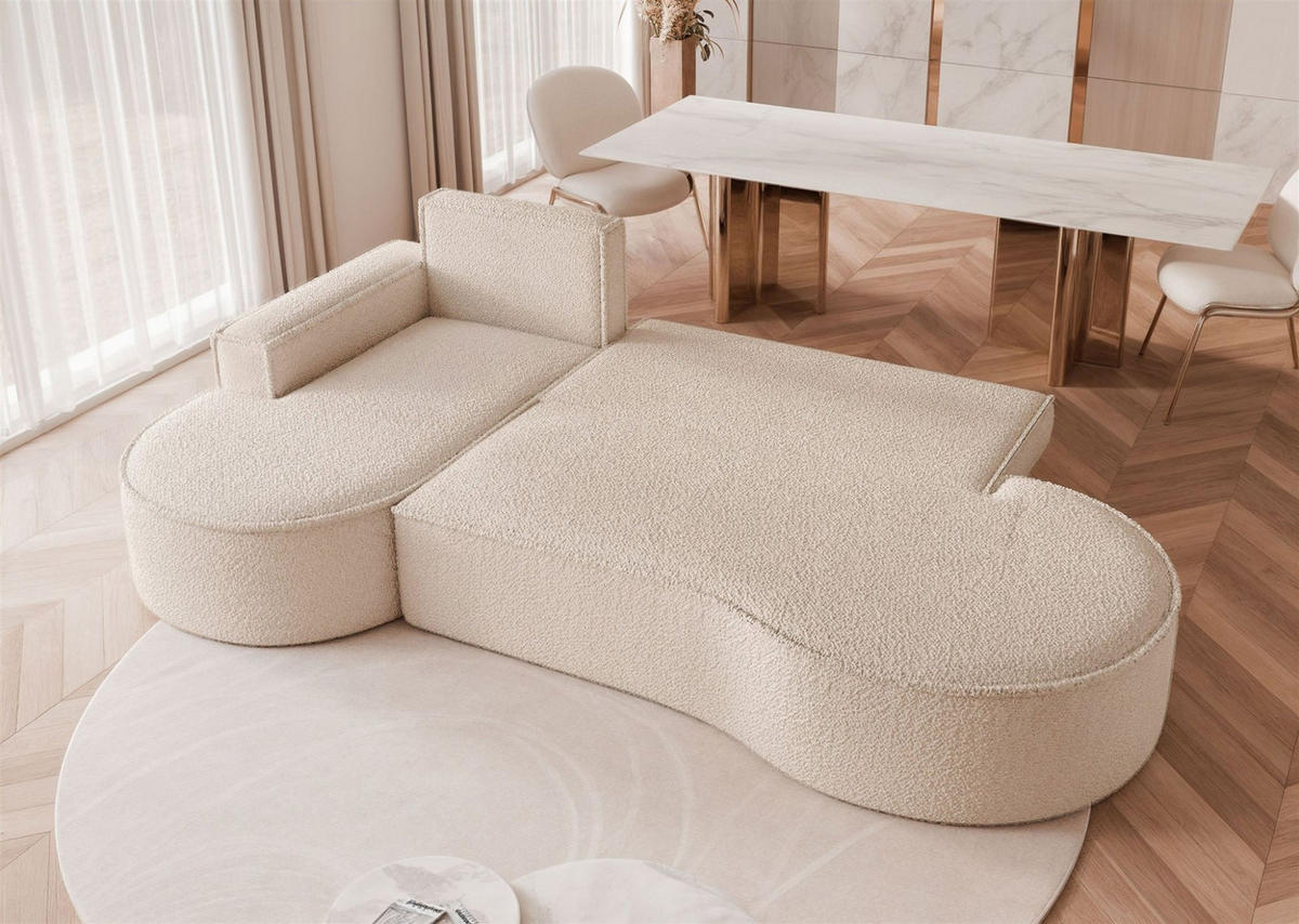 ECKSOFA Arlet Mit Schlaffunktion - Beige, Holzwerkstoff/Textil (277/156cm) - Fun Möbel