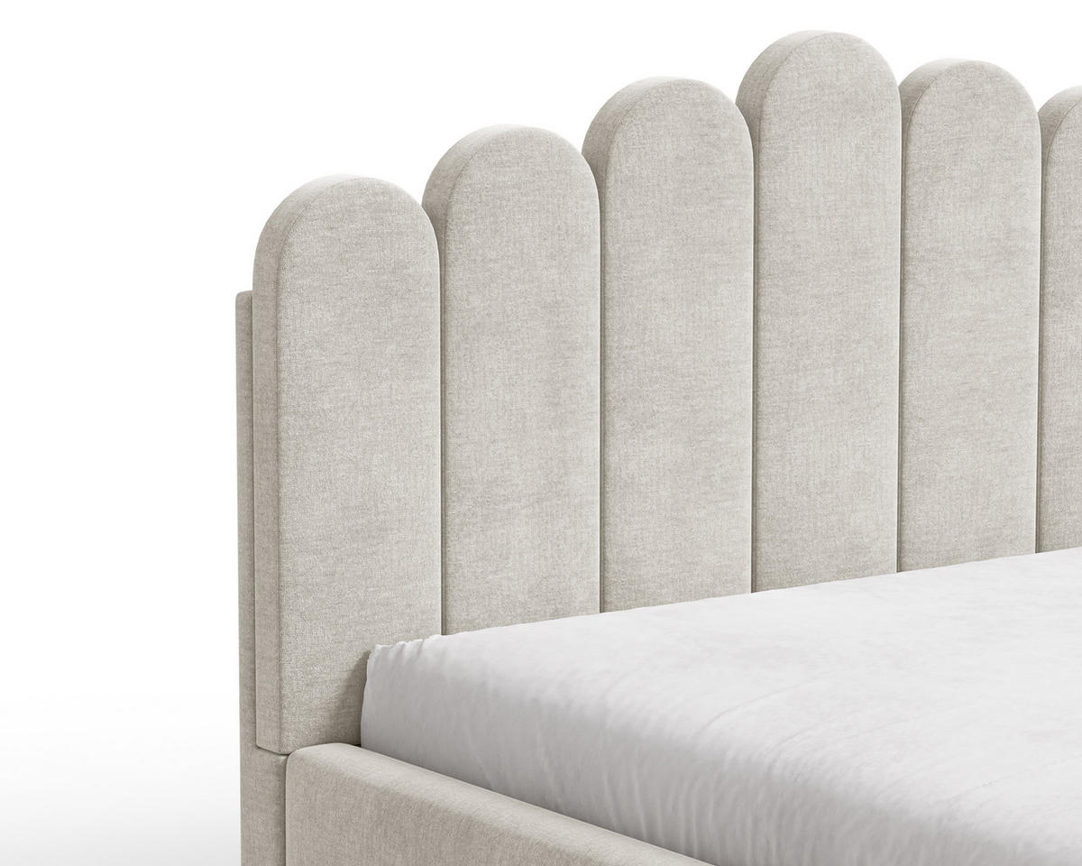 POLSTERBETT 03 140 x 200 cm – Tresor – Bett mit Gasdruckfedern und Stauraum - Beige, Holz (140/200cm) - ROYAL24_MARKT