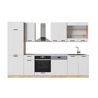KUCHYNKA Fame-Line Biely vidiecky dom 300 cm , AP Marble - biela/dub medový, kompozitné drevo (300/206.8/60cm) - Vicco