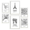 POSTER Set Mit 6 Drucke Von Frankreich Von Karten In Schwarz Weiß A3 & A4 Weißer Rahmen - Weiß, Papier (29/3cm) - Nacnic