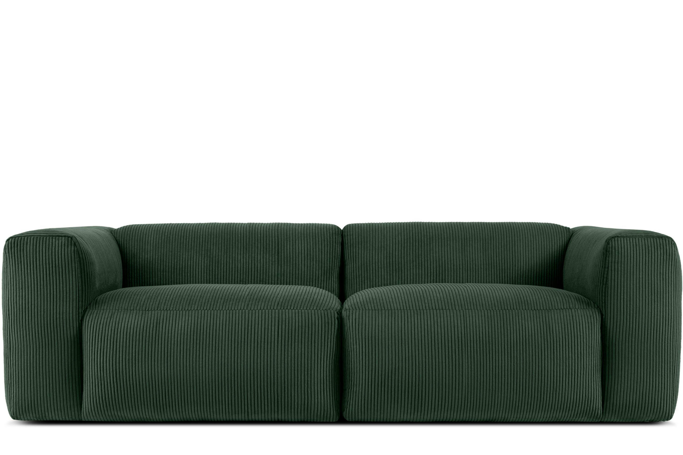 2,5-SITZER-MODULSOFA BUFFO mit extrem weicher und bequemer Sitzfläche, Kordstoff, dunkelgrün - Dunkelgrün, Textil (250/73/96cm) - KONSIMO®
