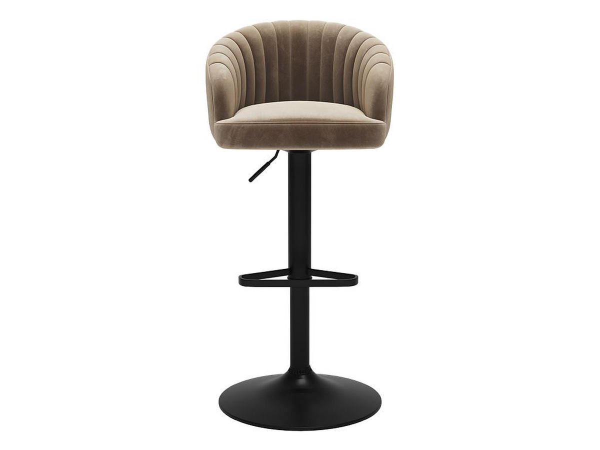 BARHOCKER 2er-Set - Samt & Metall - Beige - DORALIZ - Beige, Textil (52/105/54cm) - Vente-Unique