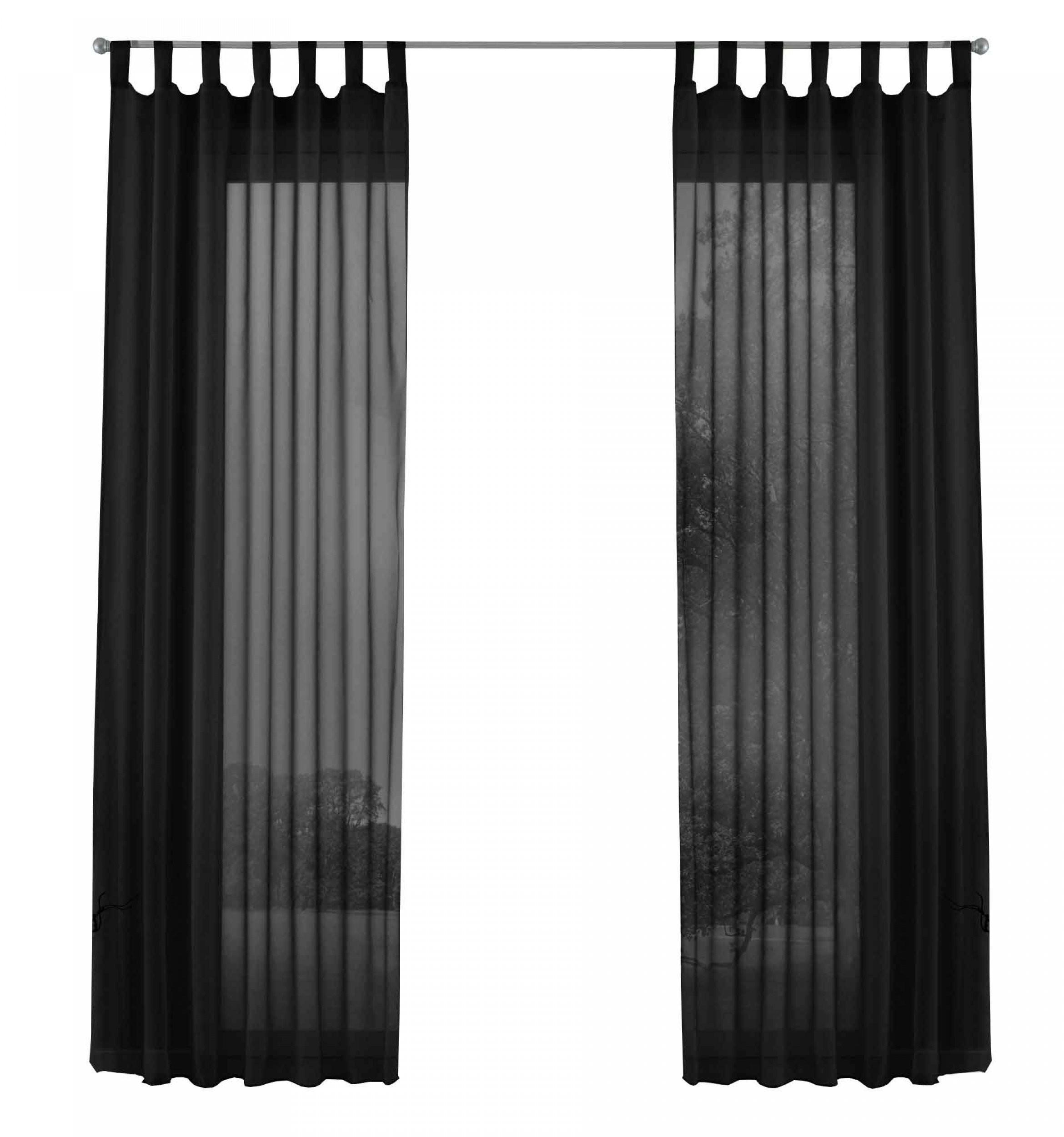 SCHLAUFENGARDINEN Voile 2er Set 175x140 cm Schwarz - Schwarz, Textil (140/175cm) - Gardinenbox.eu