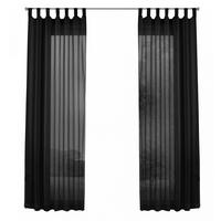 SCHLAUFENGARDINEN Voile 2er Set 175x140 cm Schwarz - Schwarz, Textil (140/175cm) - Gardinenbox.eu