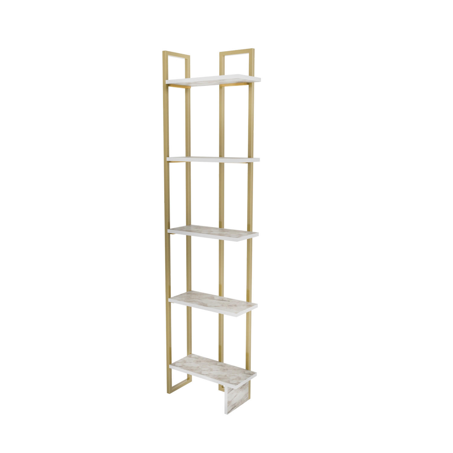 ECKREGAL Alice Weiß Gold - Goldfarben/Weiß, Holzwerkstoff/Metall (45/180/22cm) - Decorotika