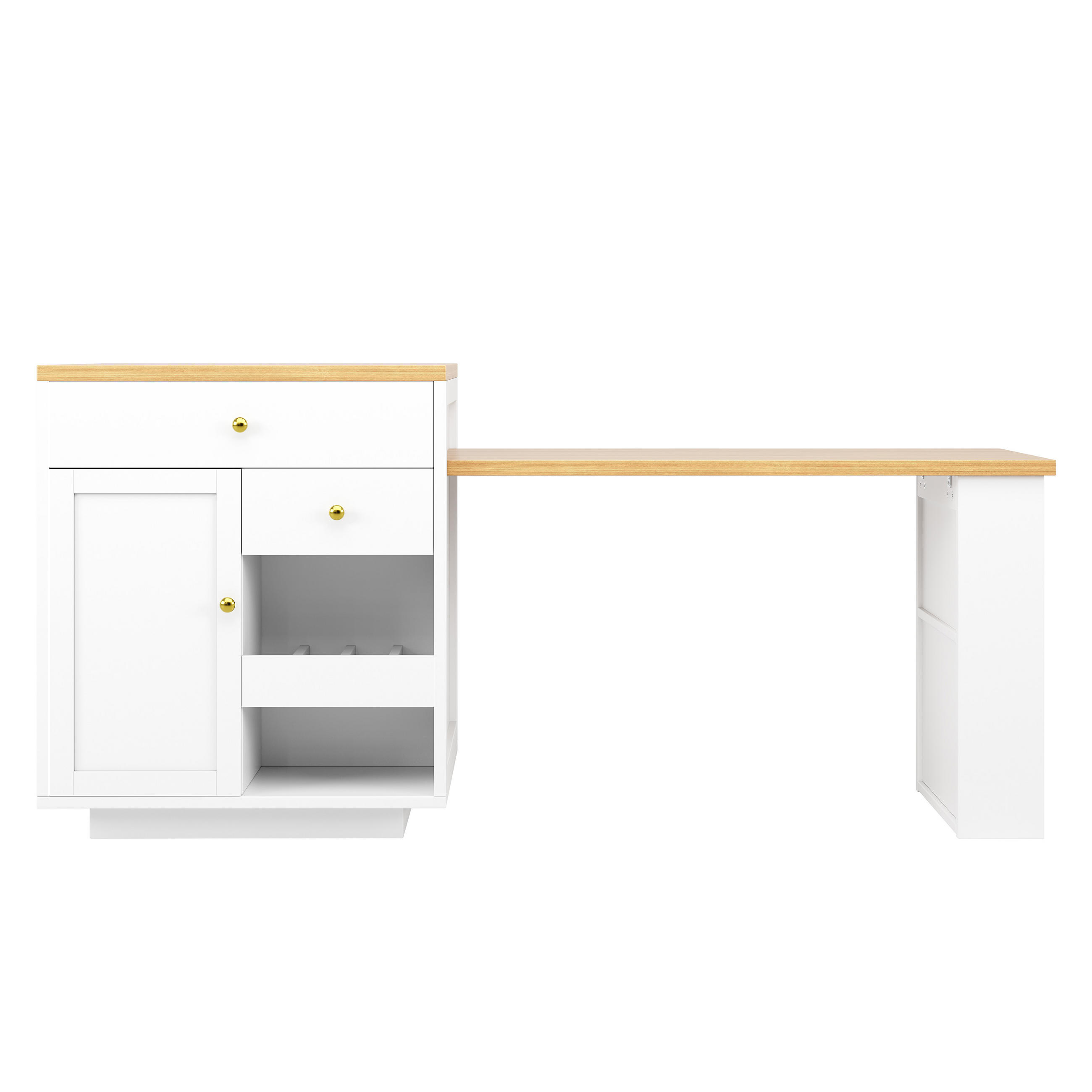 Chicfurn Kücheninsel Weiß 195.5x93.8x70 cm