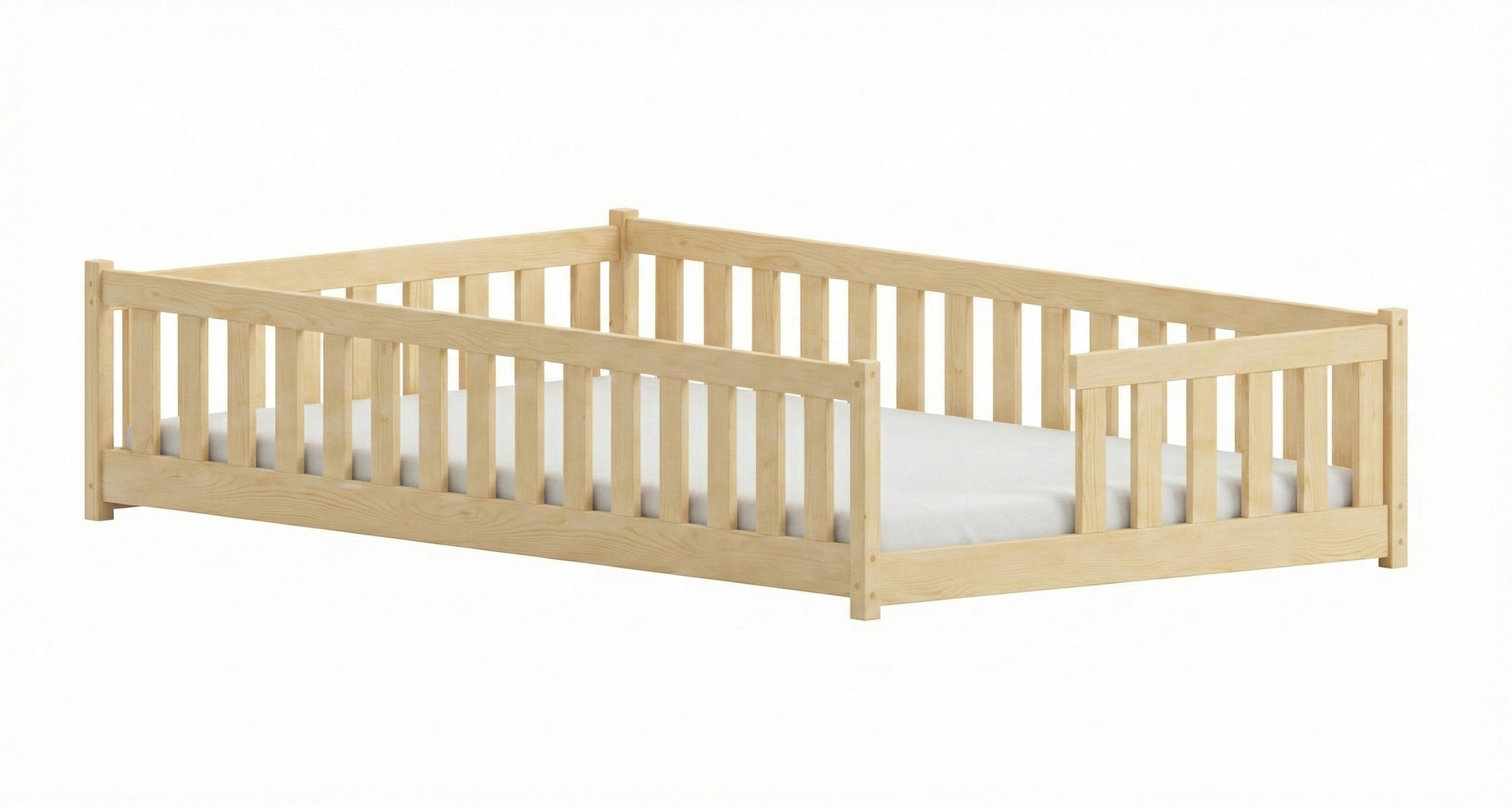 BODENBETT 120x200 cm in Natur - Naturfarben, Holz (120/200cm) - Kids Collective