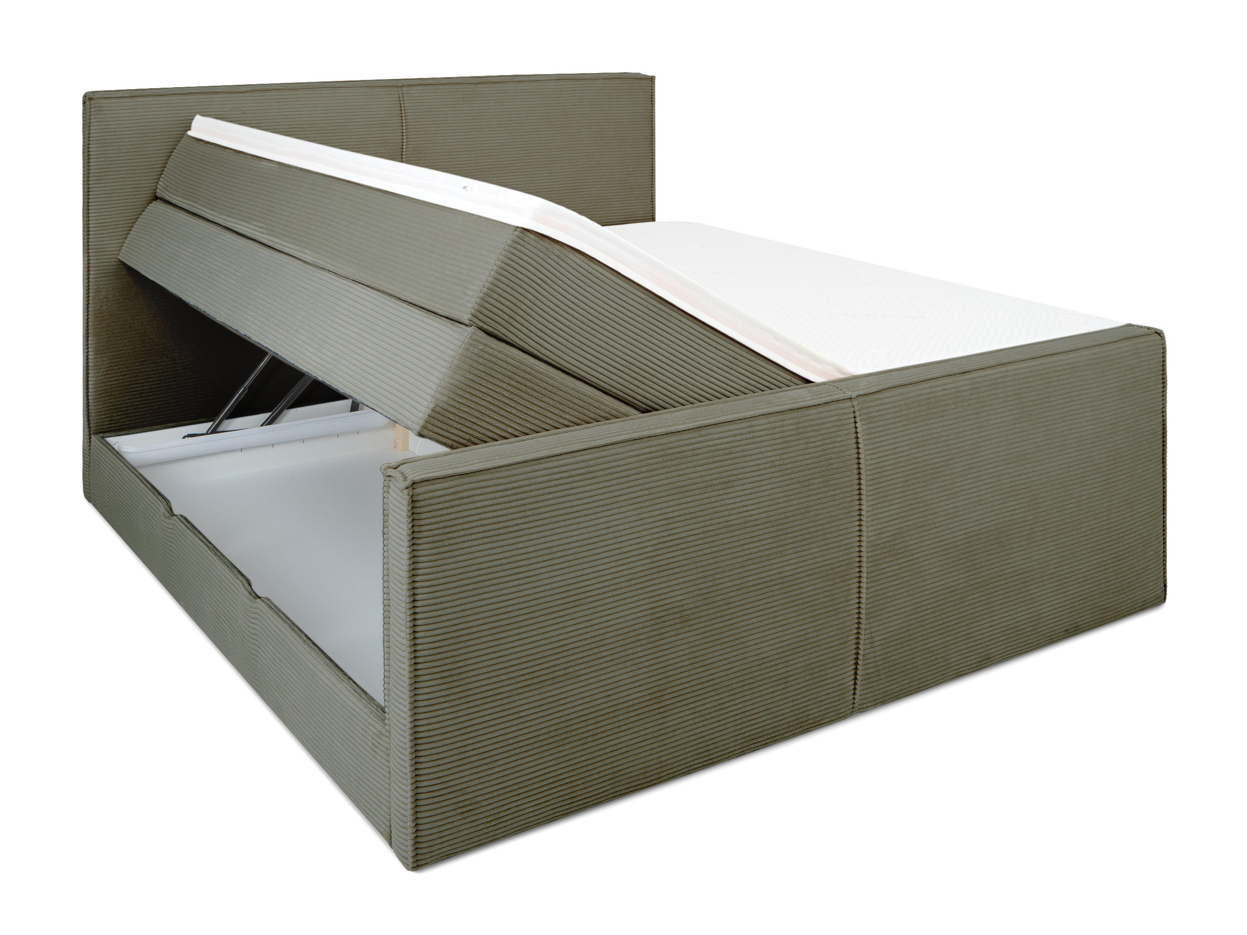 BOXSPRINGBETT Buffalo Olive 160 /200 cm H2/H3 Cord - Olivgrün, Textil (160/200cm) - wonello