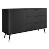 SIDEBOARD Lante 1D3S - Dunkelgrau/Schwarz, Holzwerkstoff/Metall (139/82/38cm) - MIRJAN24