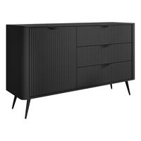 SIDEBOARD Lante 1D3S - Dunkelgrau/Schwarz, Holzwerkstoff/Metall (139/82/38cm) - MIRJAN24