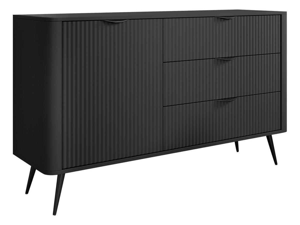 SIDEBOARD Lante 1D3S - Dunkelgrau/Schwarz, Holzwerkstoff/Metall (139/82/38cm) - MIRJAN24