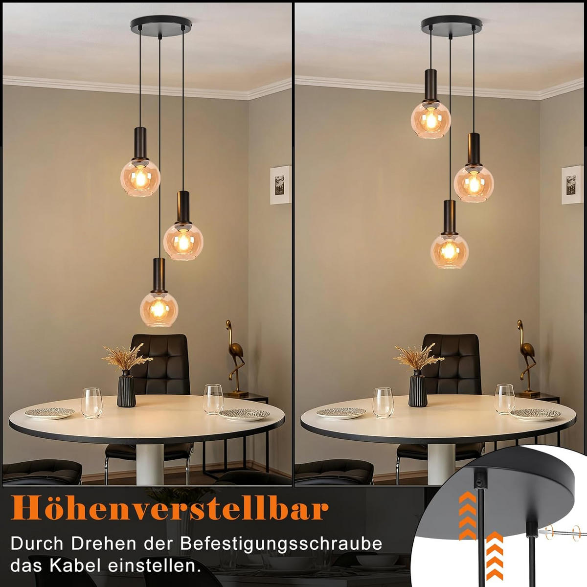 PENDELLEUCHTE 13/22/145CM - Schwarz, Metall (22/13/145cm) - Nettlife