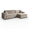 ECKSOFA Gepolstertes CARLO XL Cord mit Schlaffunktion und Bettkasten, Poso 02 - Beige, Textil (277/143cm) - Lookway