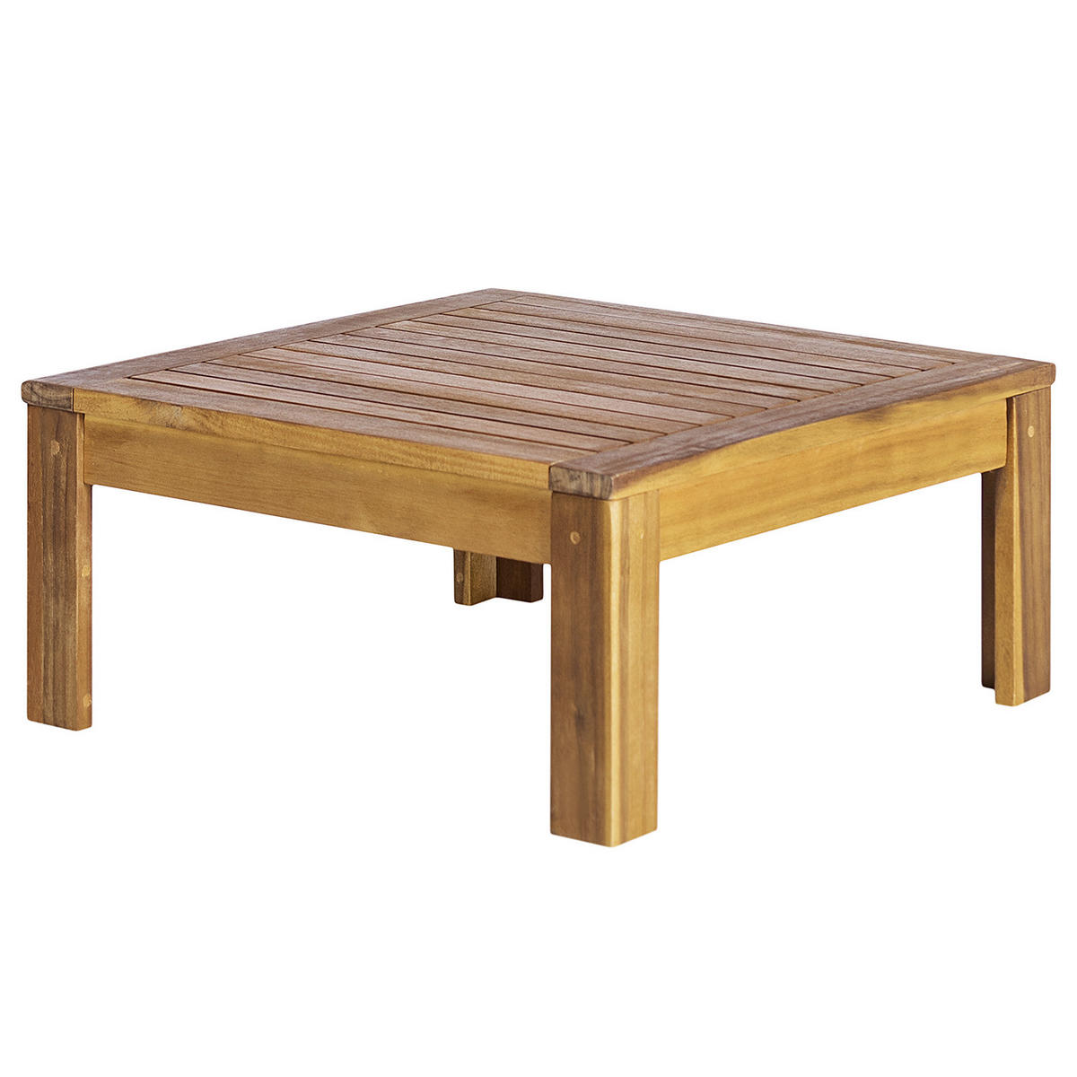 LOUNGEHOCKER - Webstoff / Akazie massiv - Olivgrün, Holz/Textil (60/38/60cm) - home24