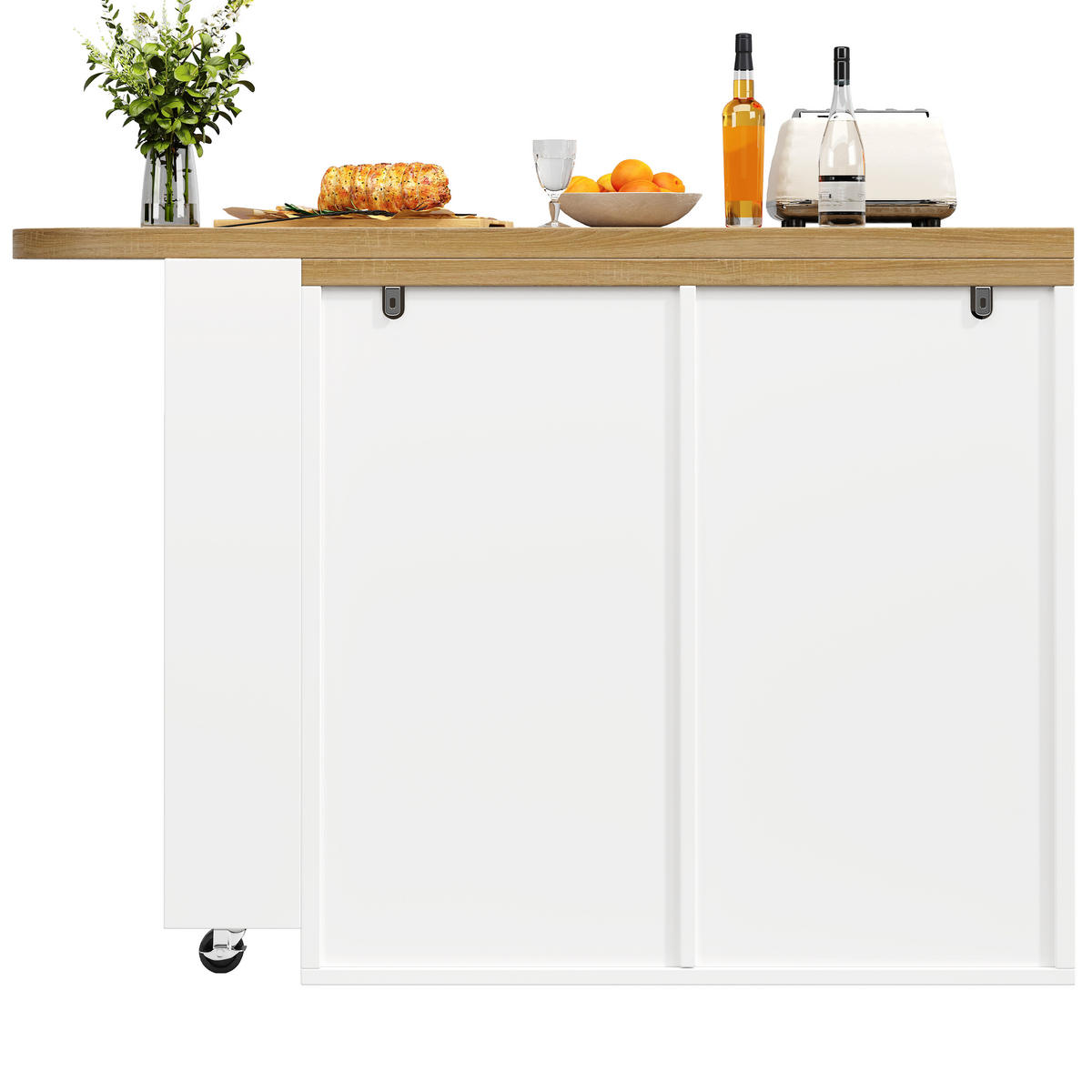 BARTISCH DE-38357 128/203 cm ausziehbar mit 6 Schubladen Holzfarbe - Weiß, Holzwerkstoff (40/128/90cm) - ComfortXL