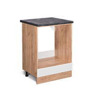 HERDUMBAUSCHRANK R-Line Weiß Hochglanz 60 cm, AP Anthrazit - Weiß Hochglanz/Eiche Wotan, Holzwerkstoff (60/81.6/60cm) - Vicco