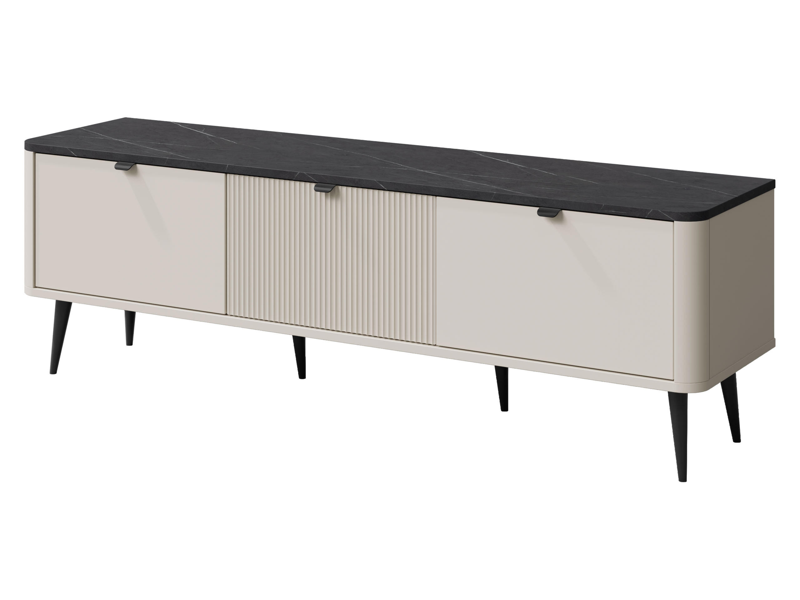 TV-ELEMENT Marly 3K RE13 - Kaschmir/Schwarz, Holzwerkstoff/Metall (160/52/40cm) - MIRJAN24