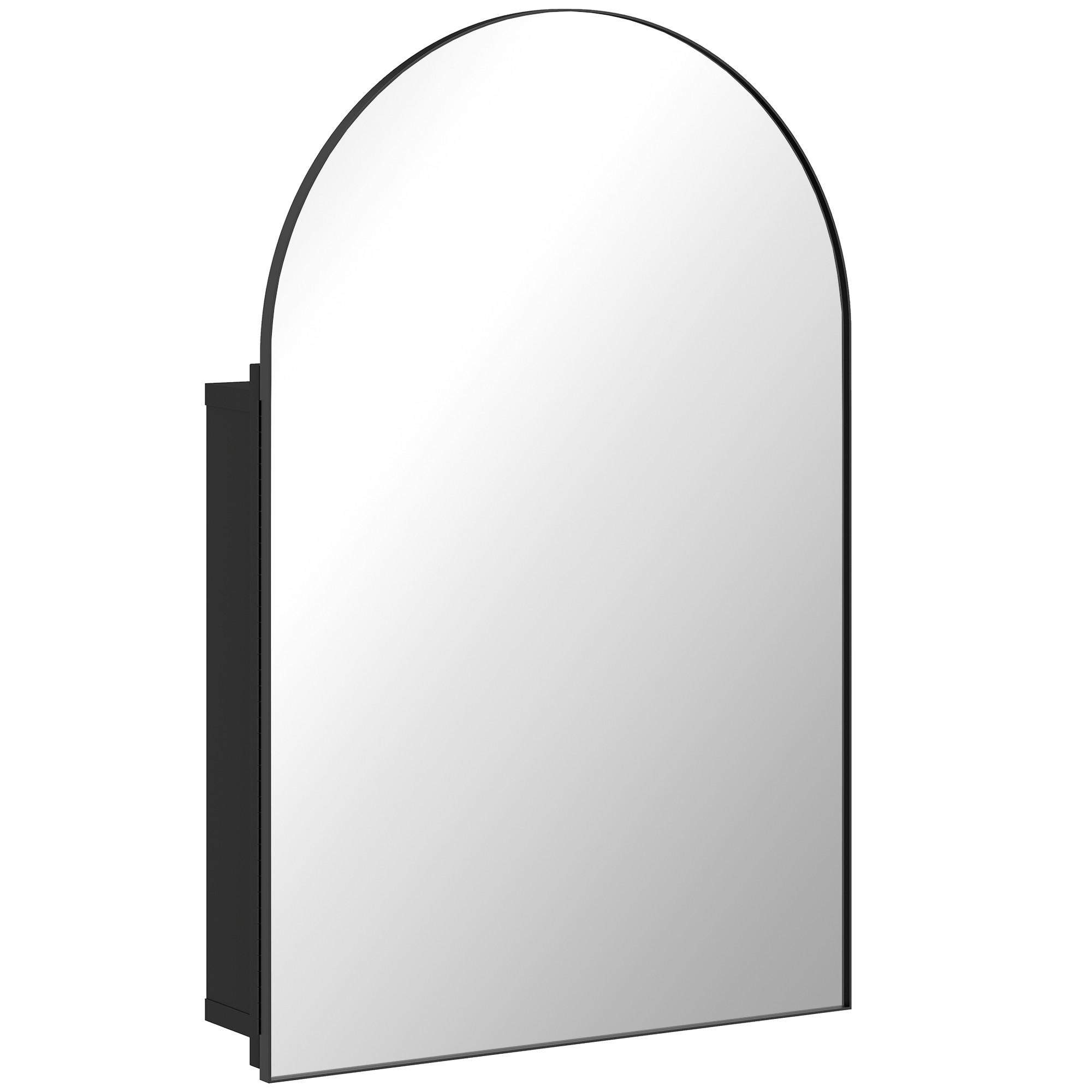 SPIEGELSCHRANK Gehärteter Aluminiumspiegel Metall Schwarz - Schwarz, Metall (12/76/50cm) - HOMCOM