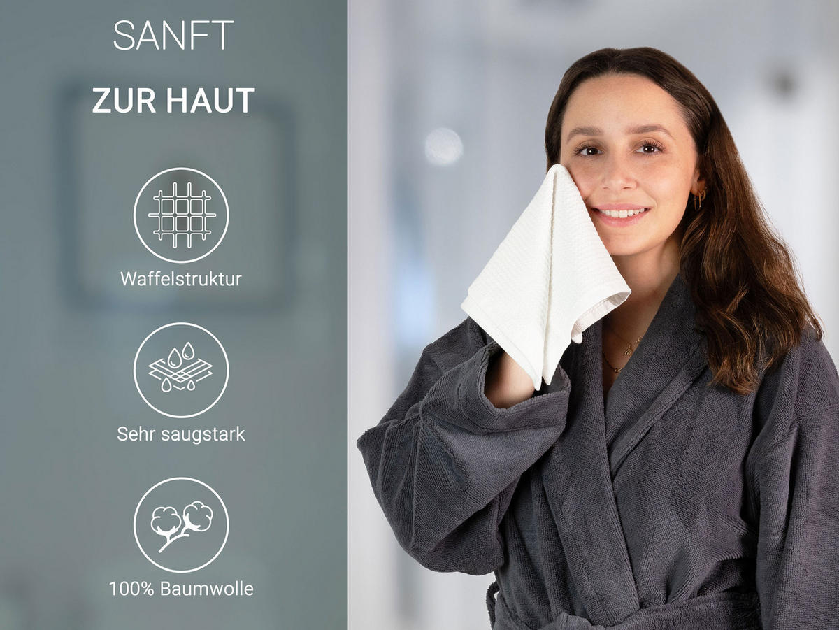 SEIFTÜCHER, 10er-Set, 30x30 cm, 100% Baumwolle, Weiß - Weiß, Textil (30/30cm) - Zollner