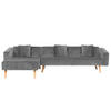 ECKSOFA Samtstoff Grau Vadso - Grau, Textil (303/98cm) - Beliani