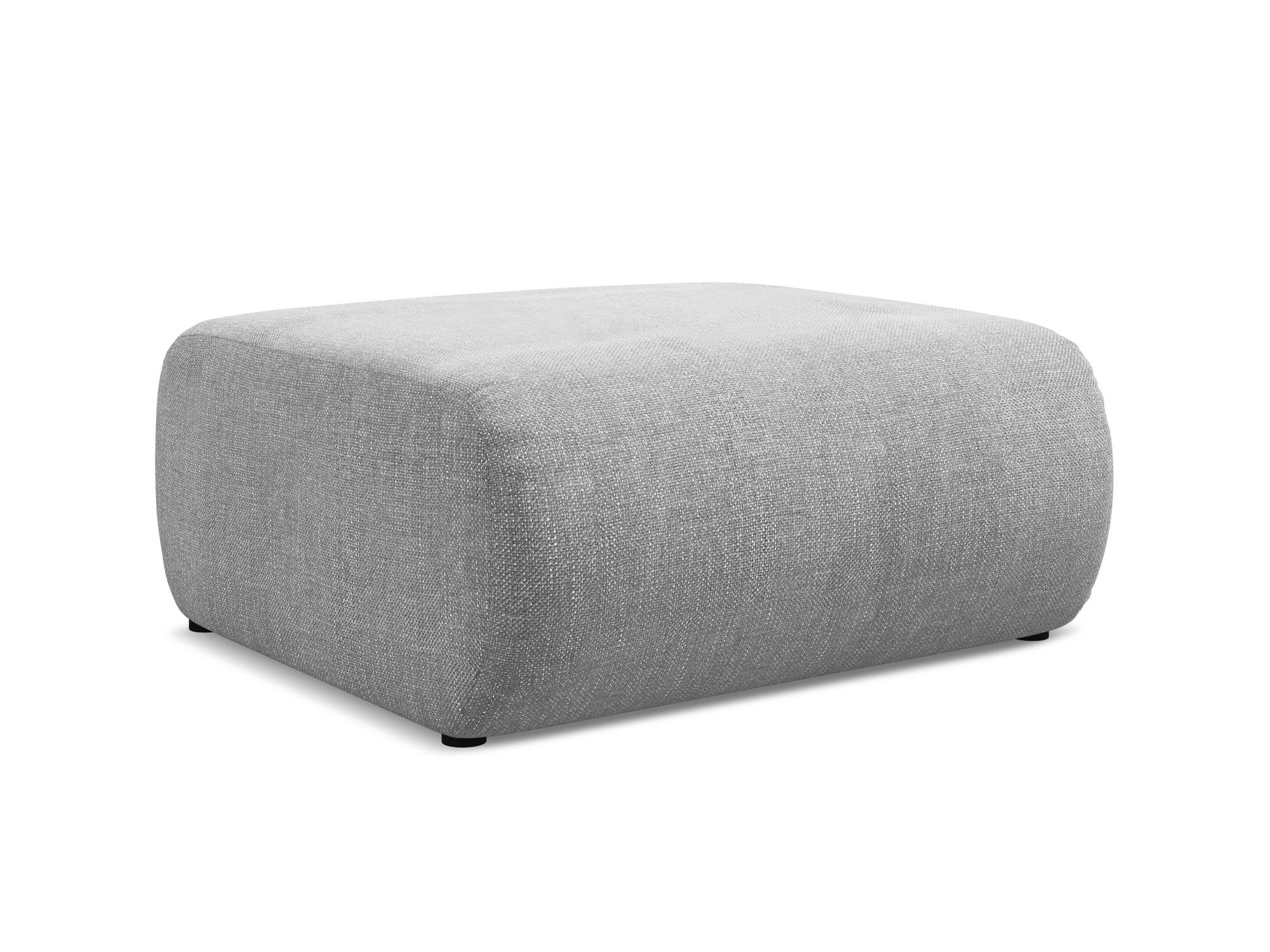 POUF Chenille Stoff Grau - Hellgrau/Schwarz, Kunststoff/Textil (94/40/89cm) - Makamii