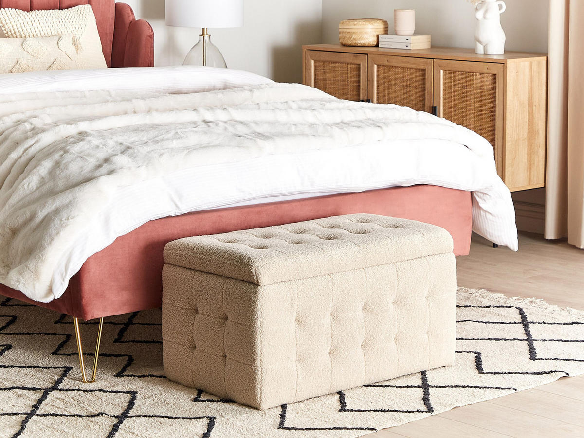 TRUHENBANK Michigan 42/72/40 cm - Beige, Textil (72/40/42cm) - Beliani