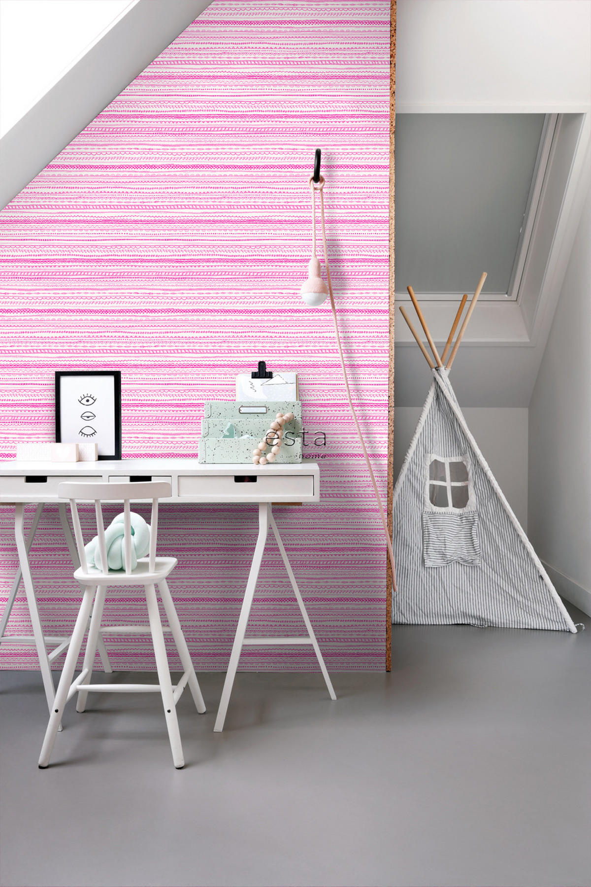 TAPETE Spitzenborten 53 cm x 10.05 m - Pink, Papier (53/0.1cm) - ESTAhome