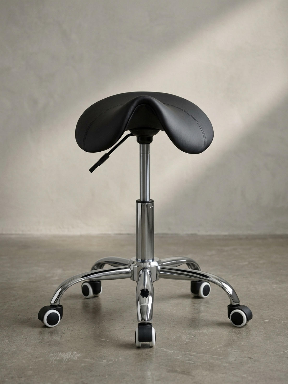 SATTELHOCKER höhenverstellbar mit 100 kg Belastbarkeit BEVANO, Schwarz 60x60x60 cm - Silberfarben/Schwarz, Kunststoff/Textil (60/60/60cm) - KADIMA DESIGN
