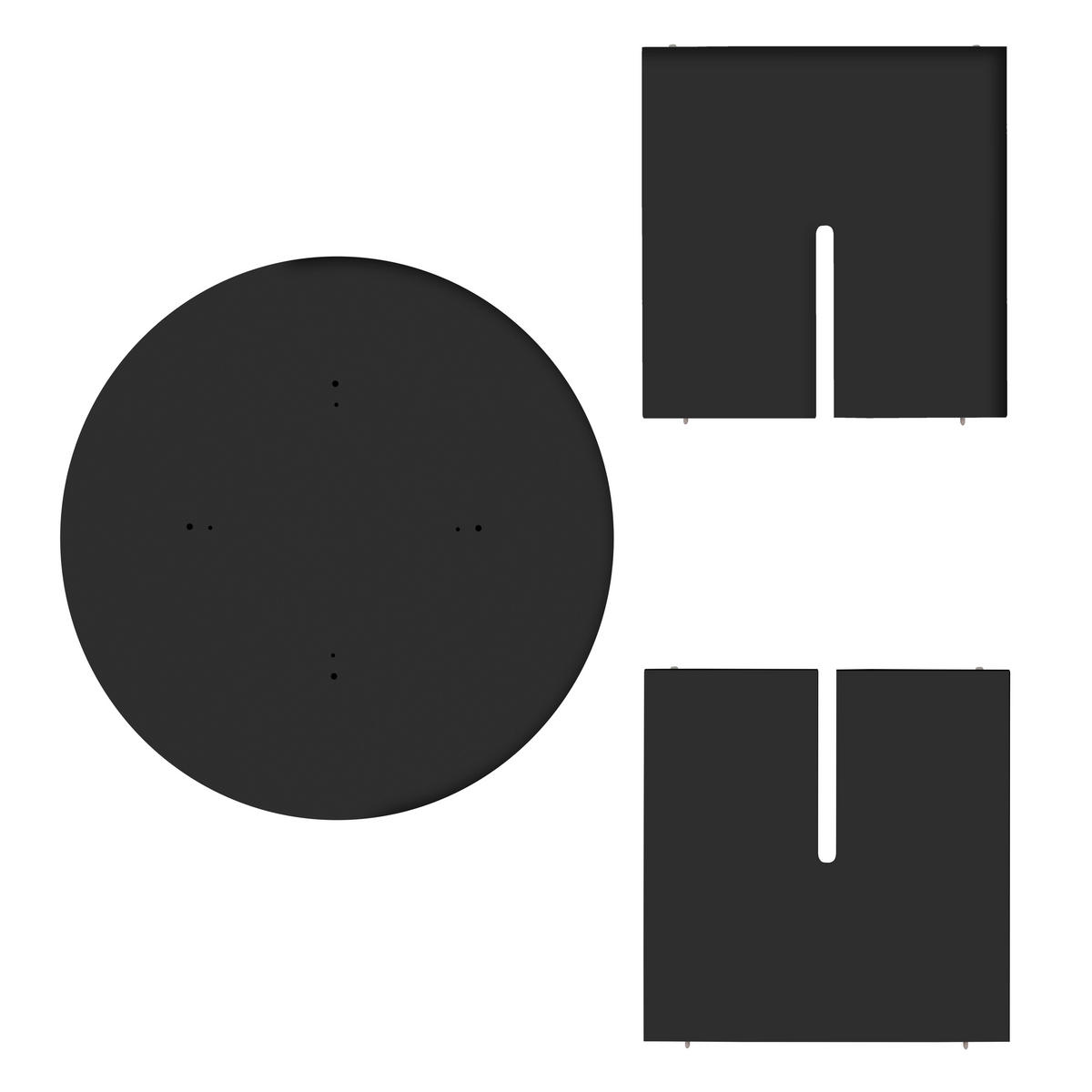 ESSTISCH Runder aus lackiertem MDF 3 cm in Schwarz, 120 cm - Schwarz, Holzwerkstoff (120/120/75cm) - RNT By Really Nice Things