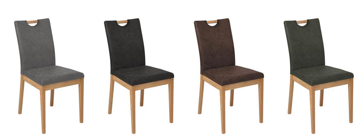 ESSZIMMERSTUHL 2er-Set Delfi 3 Wildeiche Massiv/Microfaser Braun - Braun, Holz (46/95/60cm) - 58aufmkessel