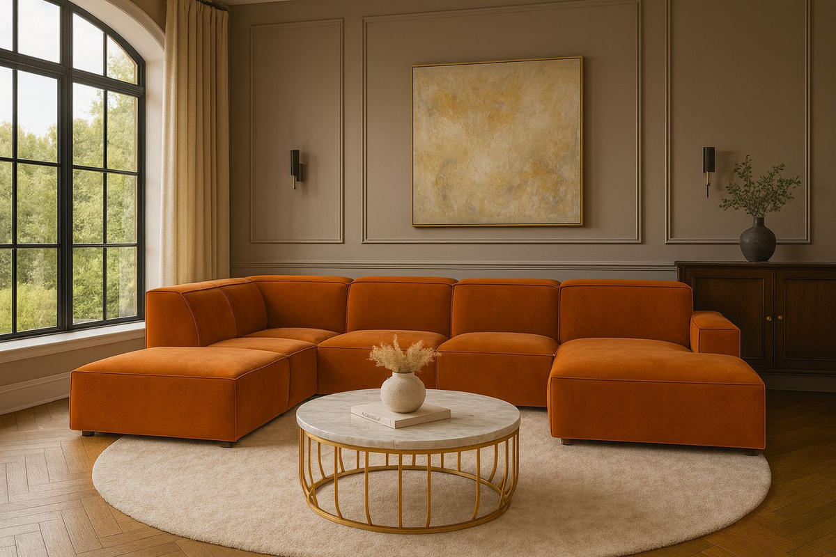 ECKSOFA Cursal V, Stoff Salvador, Braun, Links - Braun, Holz (364/262cm) - Kaiser Möbel