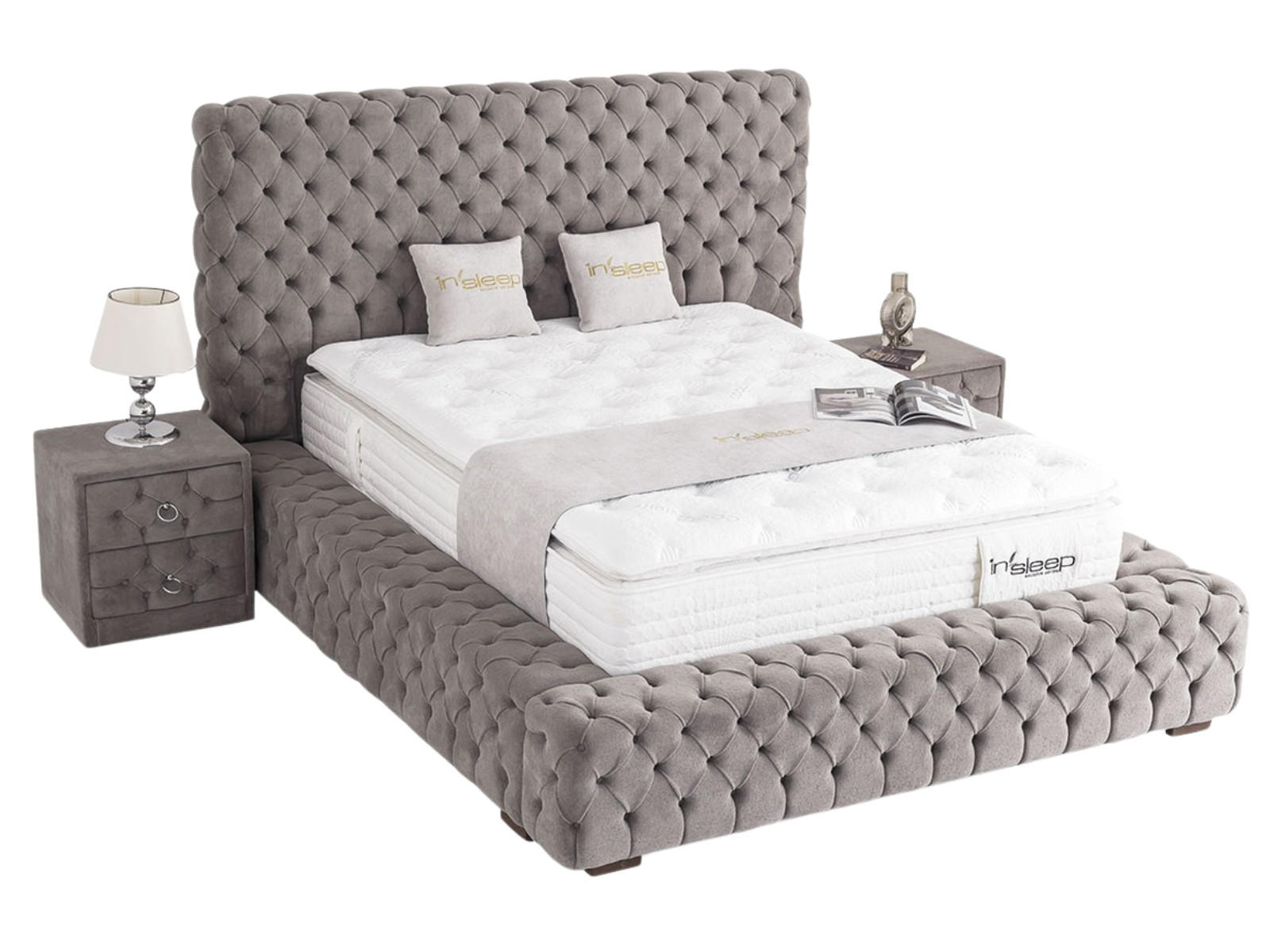 POLSTERBETT Marsilya 180x200 Grau - Grau, Textil/Metall (180/200cm) - Villa Möbel