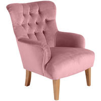 SESSEL Kaiya Bezug Samtvelours Buche natur / rosé - Rosa, Kunststoff (82/97/71cm) - 58aufmkessel