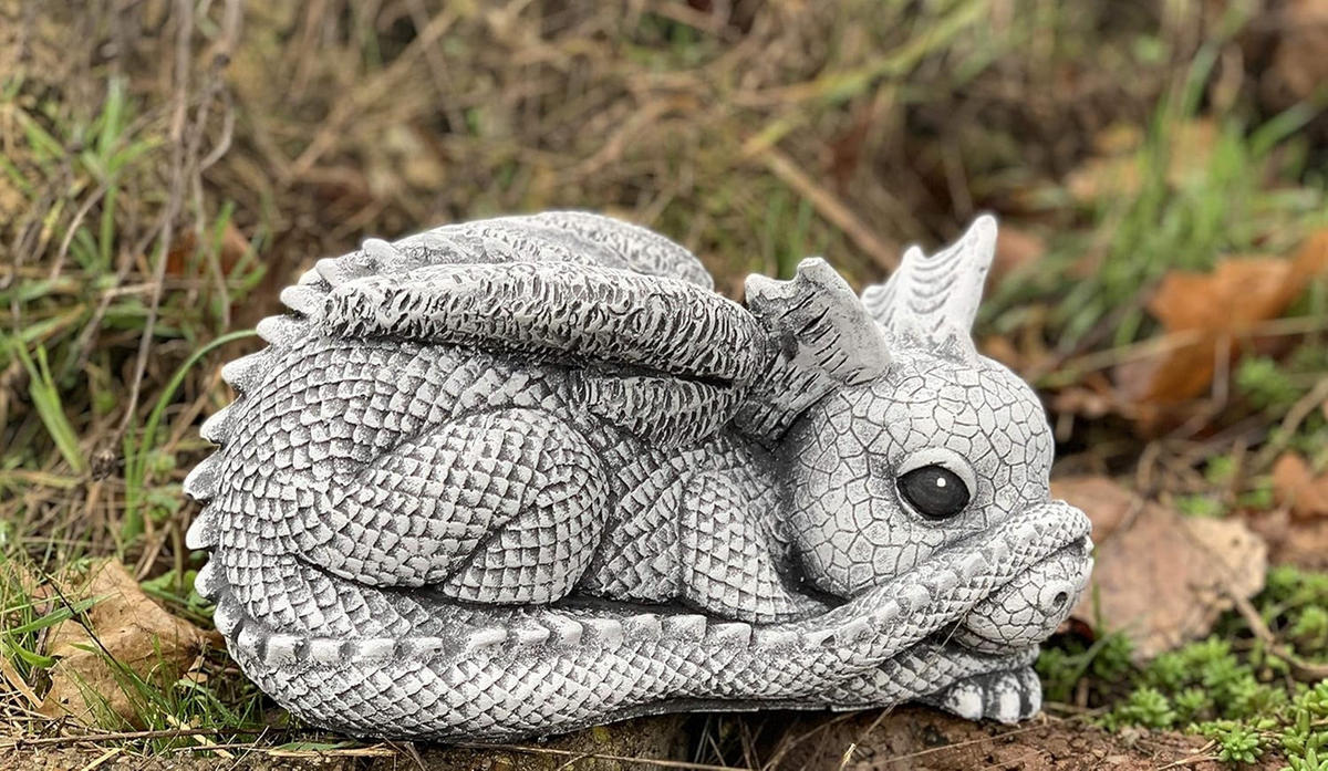 STEINFIGUR Drache Gonzo frostfest wetterfest Gartenfigur - Grau, Stein (13/23/13cm) - stoneandstyle