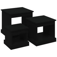 COUCHTISCHE 3 Stk. Schwarz Holzwerkstoff - Schwarz, Holzwerkstoff (48/45/45cm) - furnicato