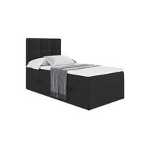 BOXBETT mit Matratze H3 und Lattenrost - MARCE - 90x200 - Links Schwarz - Schwarz, Holzwerkstoff (90/200cm) - ALTDECOR