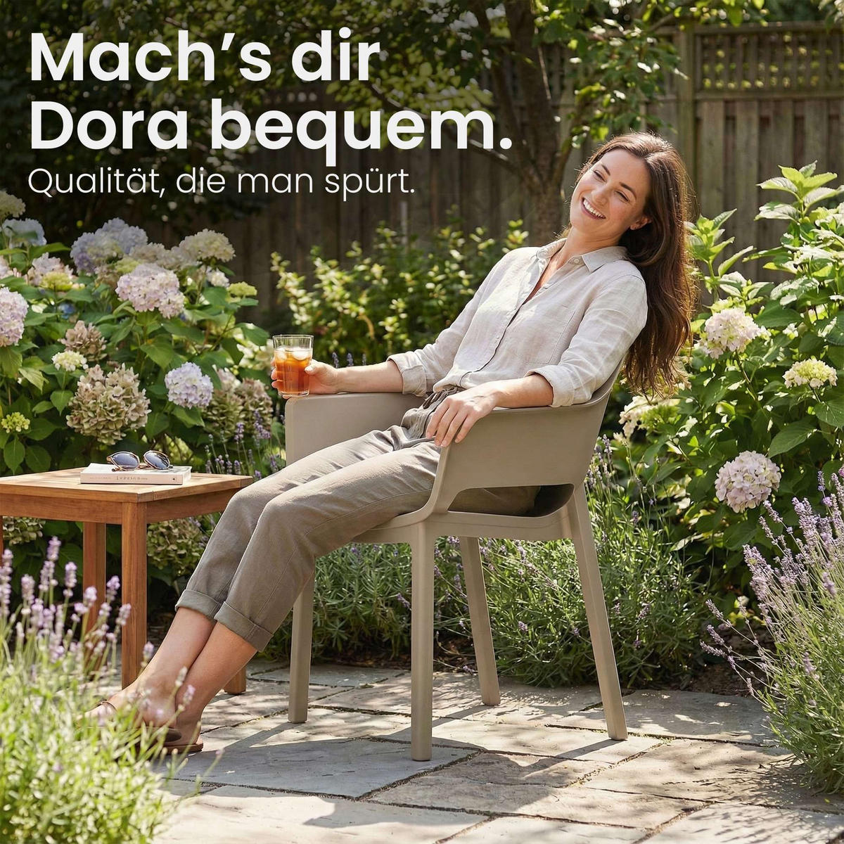 GARTENSTUHL Kunststoff Taupe - Taupe, Kunststoff (60/90/65cm) - CLP
