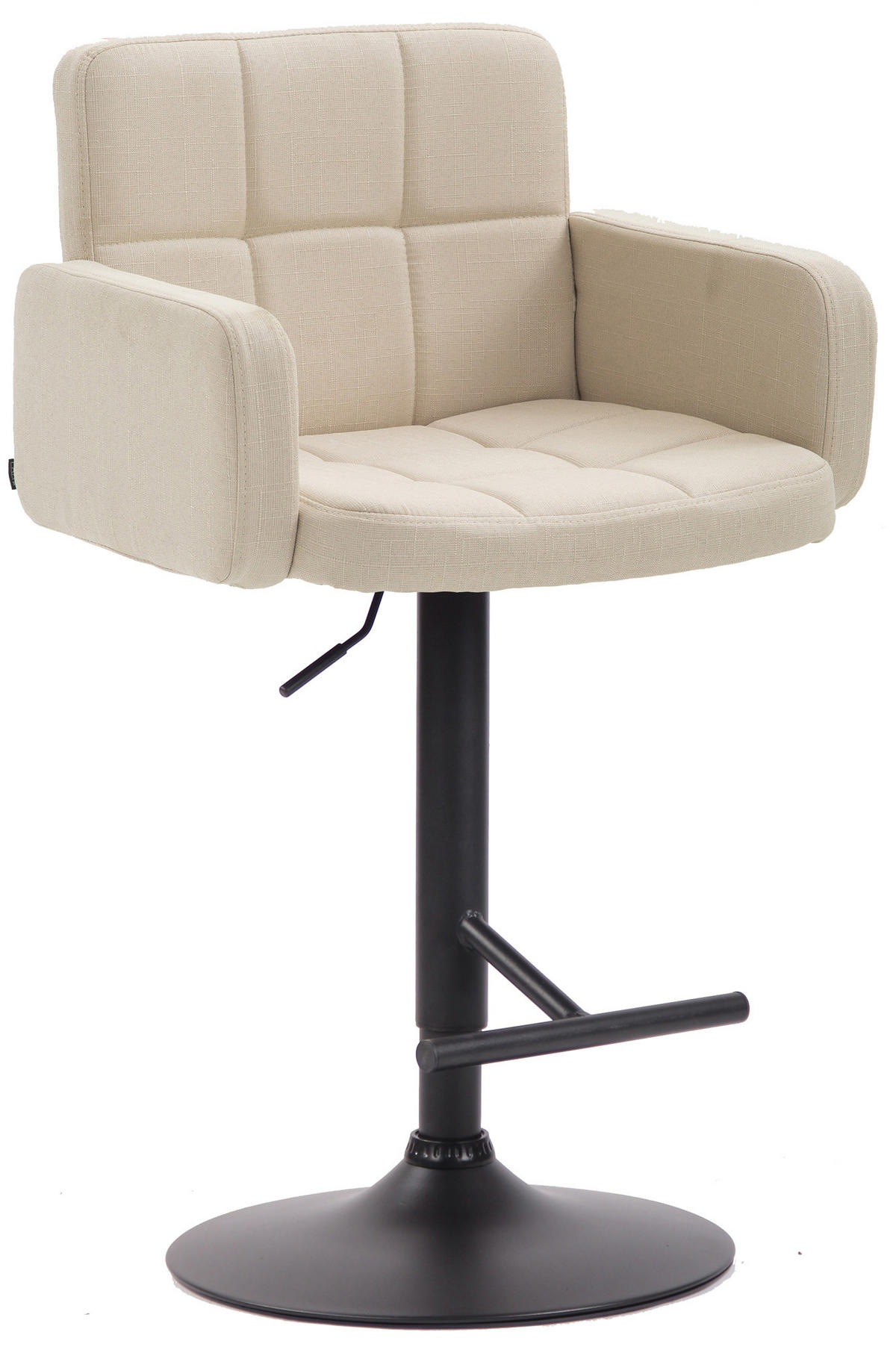 BARHOCKER Stoff creme - Creme/Schwarz, Textil/Metall (60/93/56cm) - CLP
