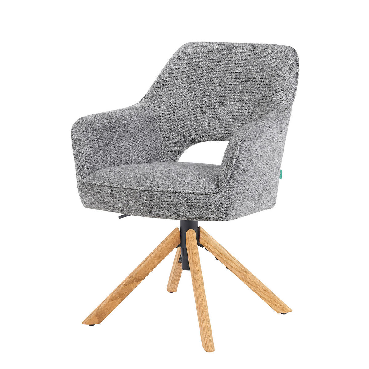 BÜROSTUHL Mika-Amia 2er-Set - Honigeiche/Dunkelgrau, Eichenholz/Holz (60/88/65cm) - DUBI Möbel